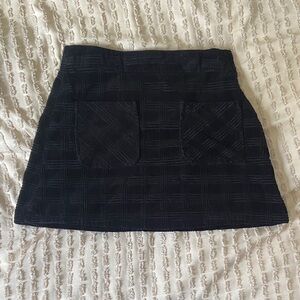Forever 21 Patterned Black Mini Skirt with Front Patch Pockets